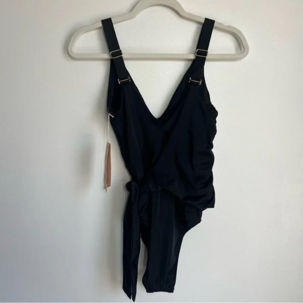 Free People We are HAH Wrap it Up Swimsuit in Black - S - Picture 3 of 8